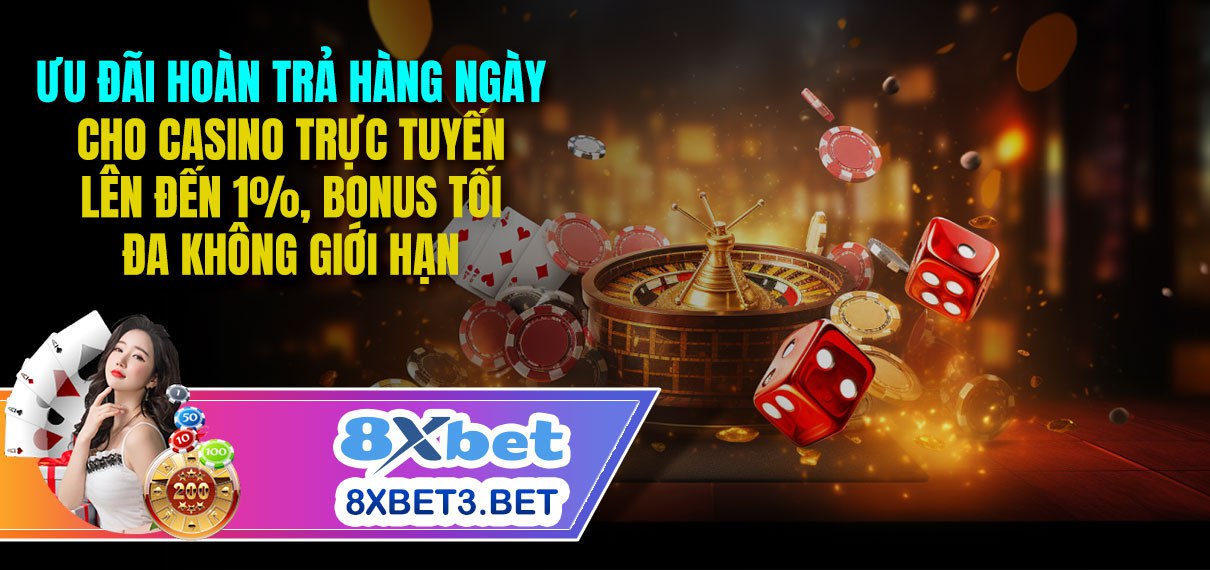 Ưu đãi hoàn trả hàng ngày cho casino trực tuyến lên đến 1%, bonus tối đa không giới hạn